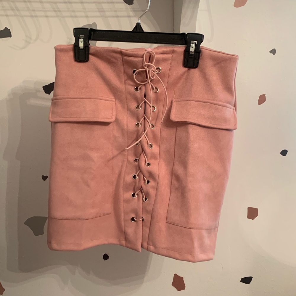 Medium suede skirt